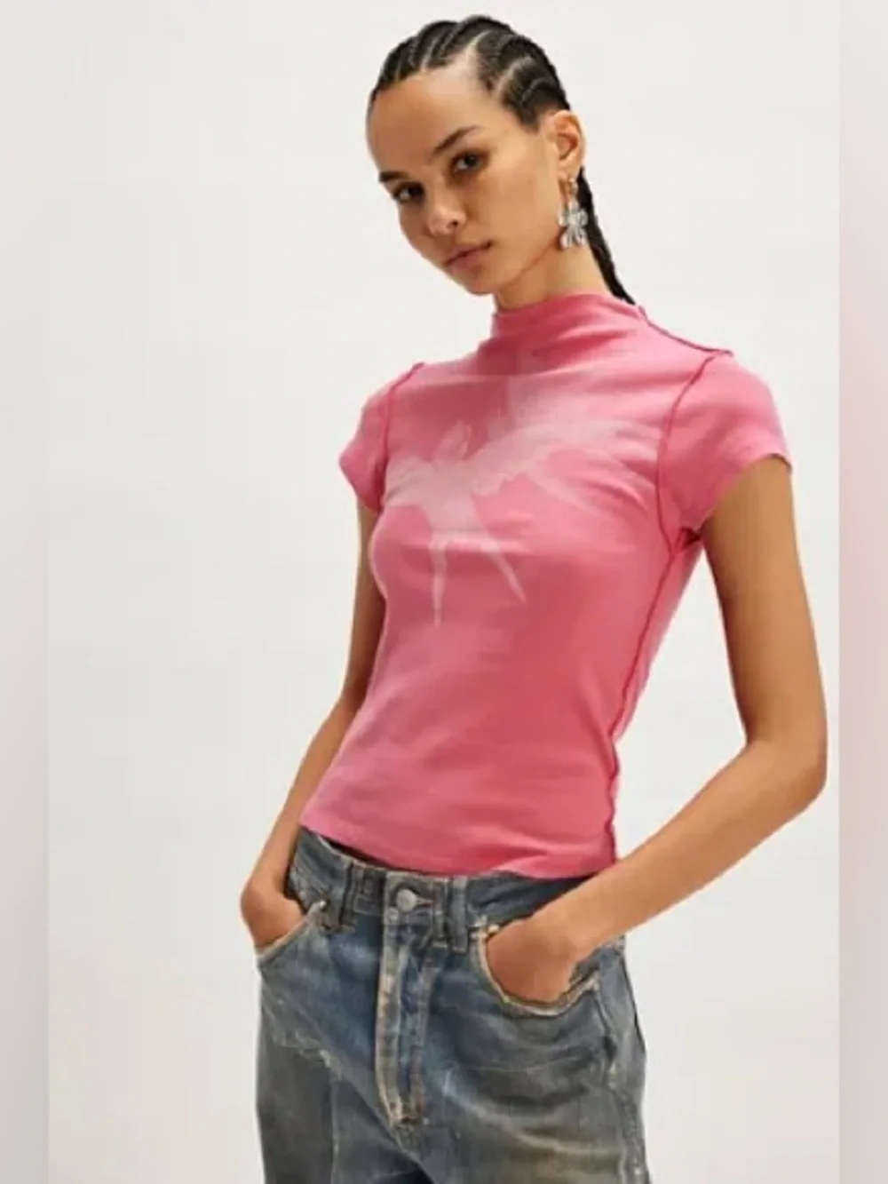 NWT! FP Free People Ragabond Birds In Flight Tee Sz Small
